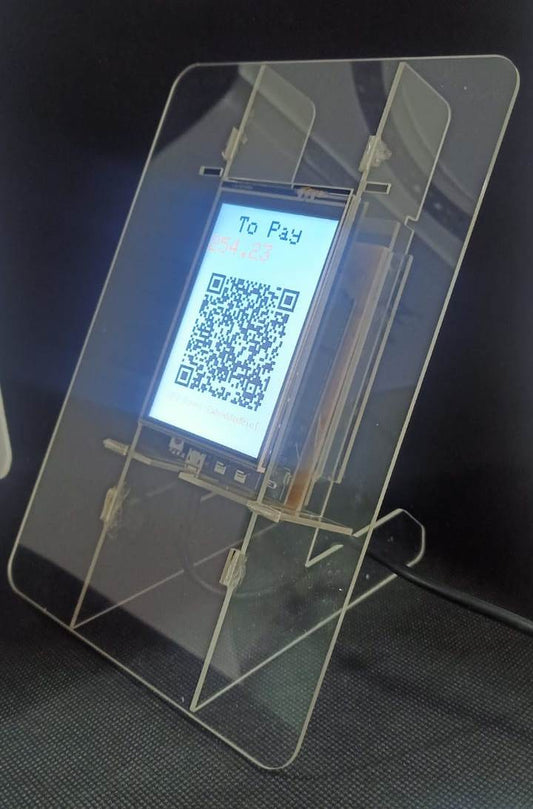 3.5 inch Bluetooth cum USB Dynamic QR Code Display with Transparent Acrylic Stand