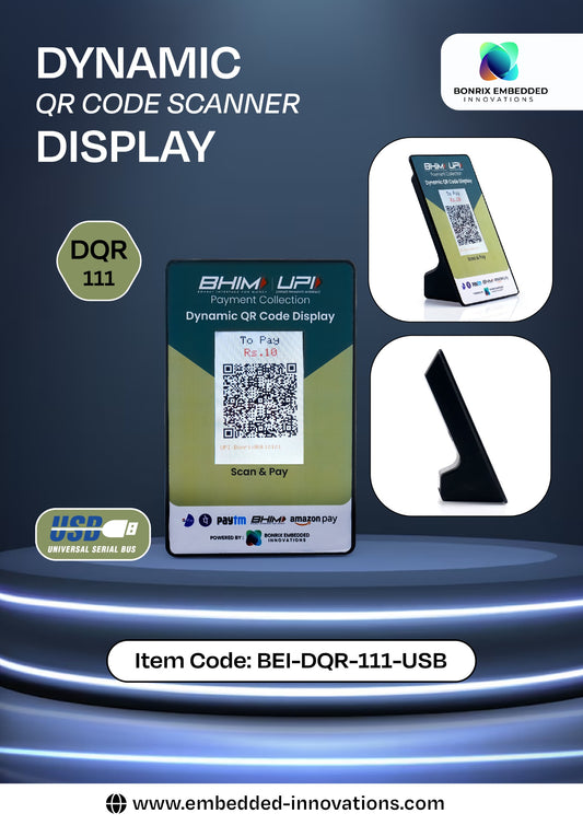 Bonrix Dynamic QR Code Scanner Display (DQR-111) USB-Serial Model