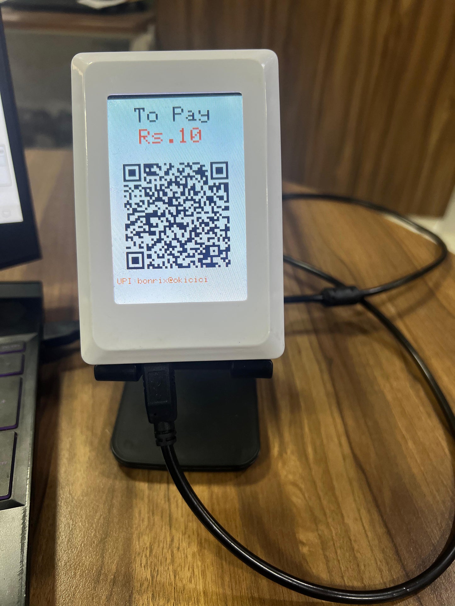 3.5-inch Dynamic QR code display range, specifically for BHIM UPI payment collection - USB / WiFi