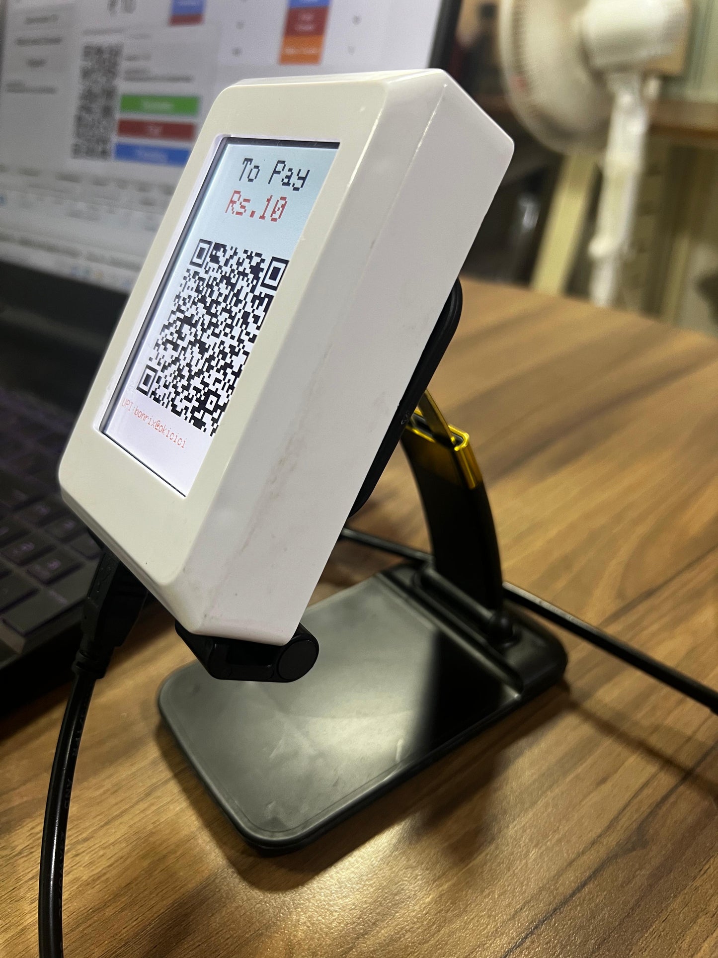 3.5-inch Dynamic QR code display range, specifically for BHIM UPI payment collection - USB / WiFi